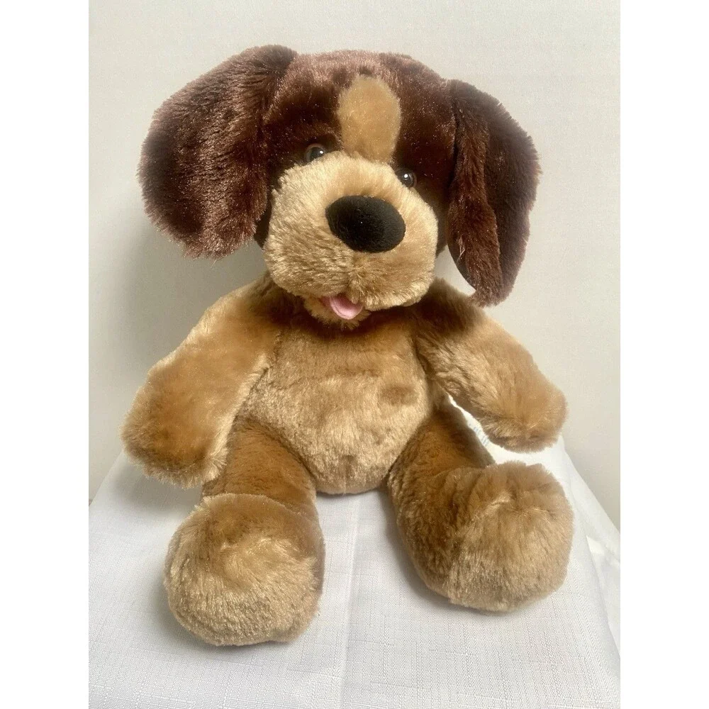 Build a Bear Puppy Dog Dark and Light Brown BAB Black Nose and Eyes 11 Inch
